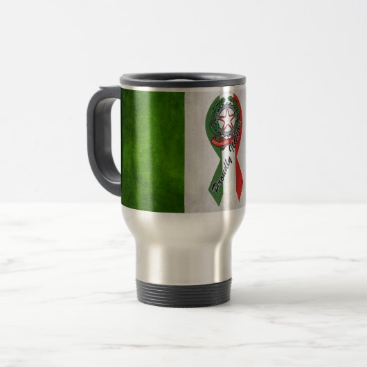 イタリアンな旗の誇りを持ったでイタリアンな熱のマグ トラベルマグ (正面左)