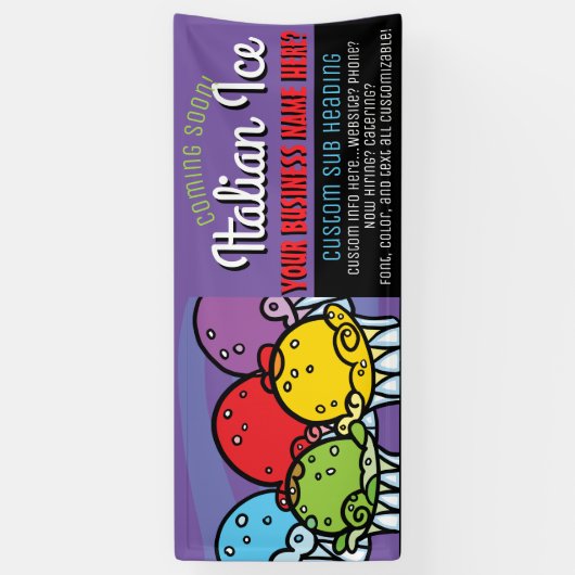 イタリアンな水氷ビジネスかパーティーカスタマイズ可能なBann 横断幕 (縦)