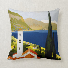 イタリアンな湖のヴィンテージ旅行装飾用クッション クッション
