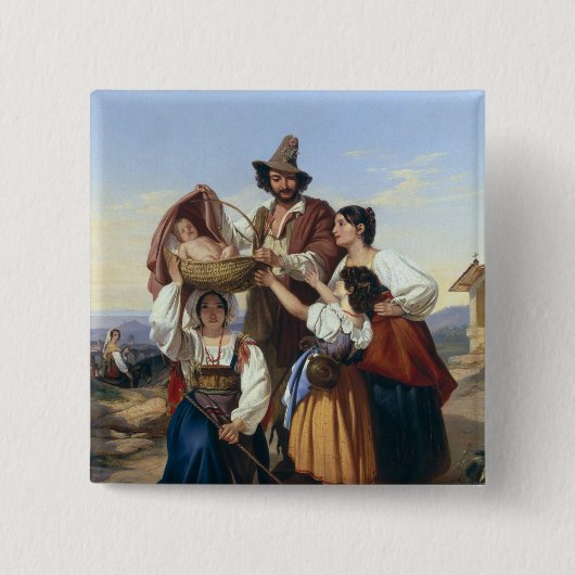 イタリアンな牧夫1835年 缶バッジ (正面)