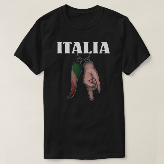 イタリアンな角および手のTシャツ Tシャツ (デザイン正面)