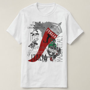イタリアンな角のブーツの王冠のTシャツイタリア製 Tシャツ