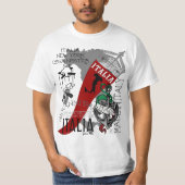 イタリアンな角のブーツの王冠のTシャツイタリア製 Tシャツ (正面)