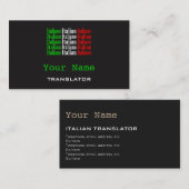 イタリアンな訳者または通訳の名刺 名刺 (正面/裏面)