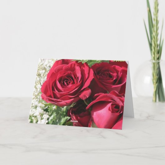 イタリアンな誕生日のエレガントで赤いバラ カード (裏面)