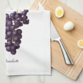 イタリアンな赤いブドウの台所タオル キッチンタオル (四つ折り)