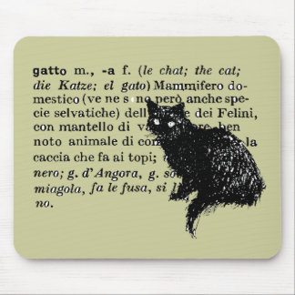 イタリアンな辞書猫 マウスパッド