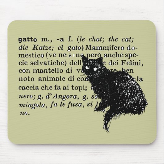 イタリアンな辞書猫 マウスパッド (正面)