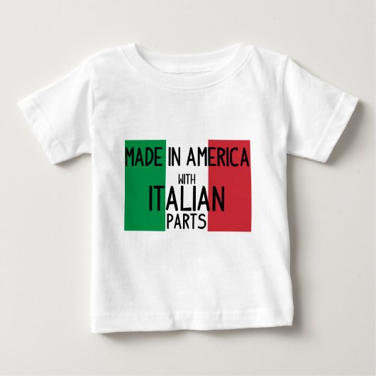イタリアンな部品が付いているアメリカで作られる ベビーTシャツ (正面)