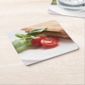 イタリアンな食糧コースター スクエアペーパーコースター (アングル)