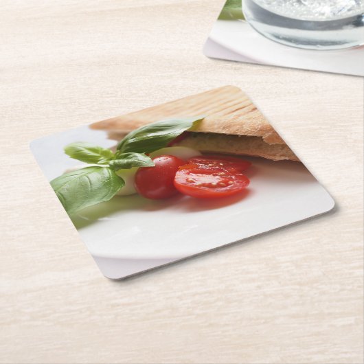 イタリアンな食糧コースター スクエアペーパーコースター (アングル)