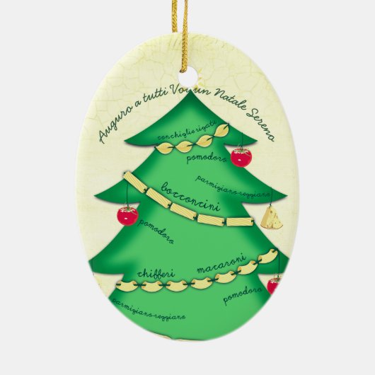 イタリアンな食糧パスタの料理用のクリスマスのオーナメント セラミックオーナメント (裏面)