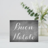 イタリアンな黒板のタイポグラフィのメリークリスマス シーズンポストカード (スタンド正面)