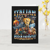 イタリアンの脳腐り イタリアン脳腐り 面白いミーム少年 カード (黄色い花)