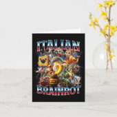 イタリアンの脳腐れ イタリアン脳腐れ面白いミーム少年 カード (黄色い花)