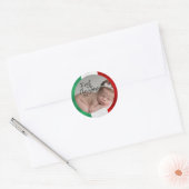 イタリアンの赤ちゃんの最初のクリスマス ラウンドシール (封筒)