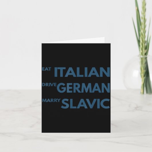 イタリアンを食べる ドイツ語を駆使する スラブ系と結婚する カード (正面)