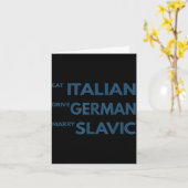 イタリアンを食べる ドイツ語を駆使する スラブ系と結婚する カード (黄色い花)