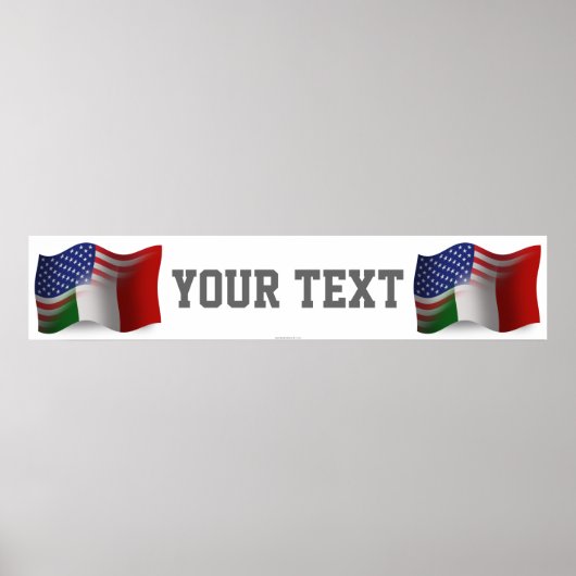 -イタリアンアメリカ国旗の旗 ポスター (正面)