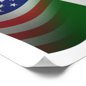 -イタリアンアメリカ国旗の旗 ポスター (角)