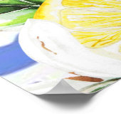 イタリアンアモーレレモン ブルータイル ブライダルシャワー ポスター (角)