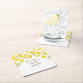イタリアンイエローオリーブブライダルシャワー スクエアペーパーコースター (インサイチュ)
