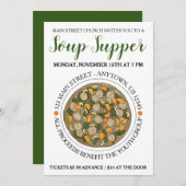 イタリアンウェディングスープボウル晩餐会 食品祭り 招待状 (正面/裏面)