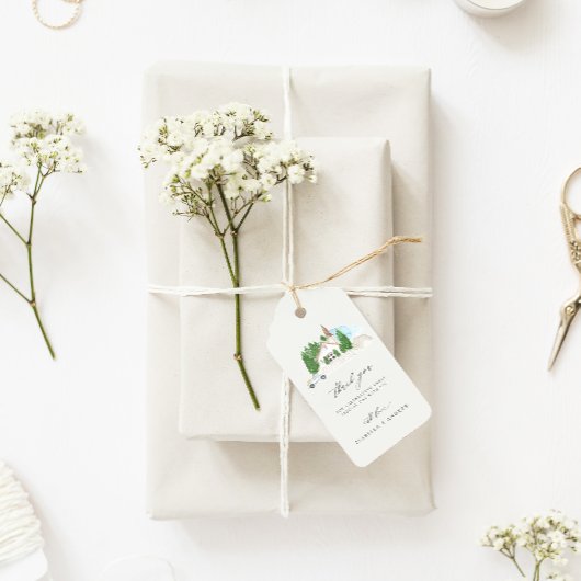 イタリアンウォーターカラーハウスサンキュー結婚ズ ギフトタグ