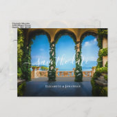 イタリアンエレガント結婚イタリアのアーチの日付を保存 案内ポストカード (正面/裏面)