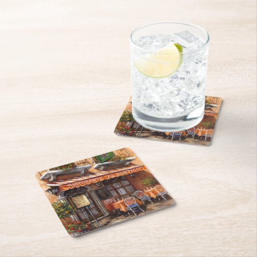 イタリアンカフェファインアート スクエアペーパーコースター (インサイチュ)