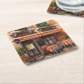 イタリアンカフェファインアート スクエアペーパーコースター (アングル)