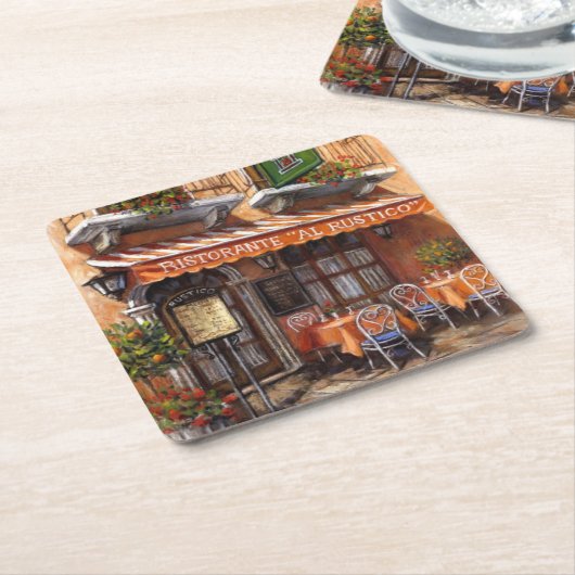 イタリアンカフェファインアート スクエアペーパーコースター (アングル)