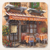 イタリアンカフェファインアート スクエアペーパーコースター (正面)