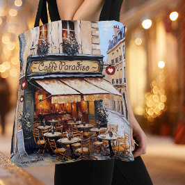イタリアンカフェ 水彩画 コーヒー好き  トートバッグ