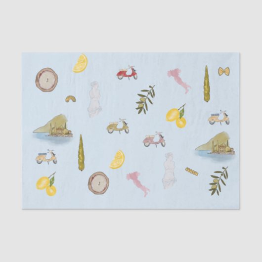 イタリアンカラフルパターン（の模様が）ある色 薄葉紙 (正面)