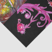 イタリアンカーニバルダンス、赤紫フローラ渦巻き 薄葉紙 (詳細)