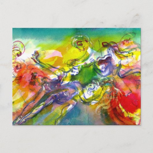 イタリアンカーニバル仮装ダンスと音楽 インビテーションポストカード (正面)