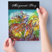 イタリアンカーニバル仮装ボール、ダンス、音楽 チラシ (手)