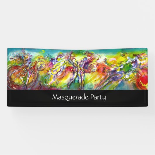 イタリアンカーニバル/ヴェネツィアの仮装,ダンス音楽 横断幕 (横)
