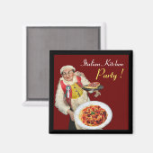 イタリアンキッチン、赤 マグネット (正面/裏面)