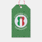 イタリアンクリスマスエンジェルパーソナライズされたフ ギフトタグ (正面)