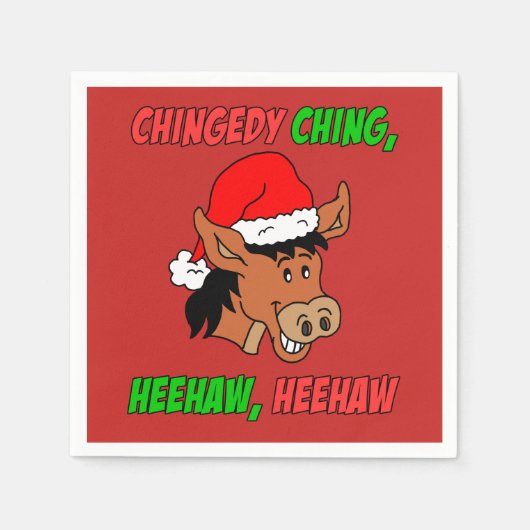 イタリアンクリスマスドンキーホリデー スタンダードカクテルナプキン (正面)