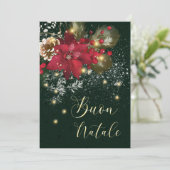 イタリアンクリスマスポインセチアパインホリーガーランド シーズンカード (スタンド正面)