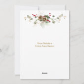 イタリアンクリスマスポインセチアパインホリーガーランド シーズンカード (裏面)