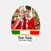 イタリアンクリスマス写真ブオンナターレ メタルオーナメント (正面左)