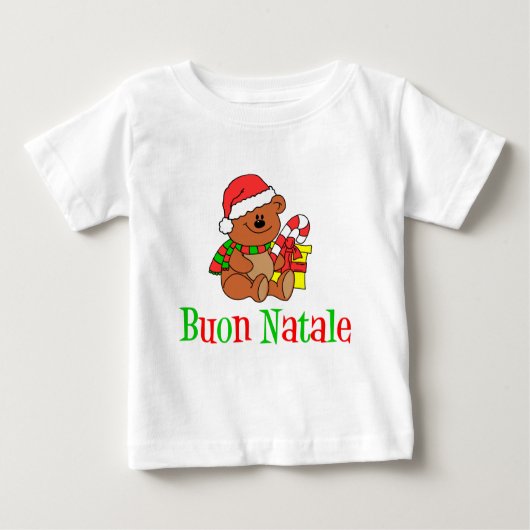 イタリアンクリスマス子供へ ベビーTシャツ (正面)