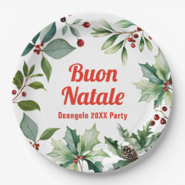 イタリアンクリスマス ブオンナターレ パーティー ペーパープレート