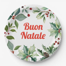 イタリアンクリスマス ブオンナターレ パーティー ペーパープレート