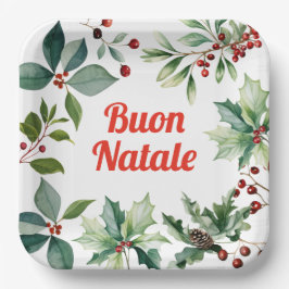 イタリアンクリスマス ブオンナターレ パーティー ペーパープレート