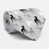 イタリアングレイハウンズ半モダン世紀灰色パターン ネクタイ (ロール)